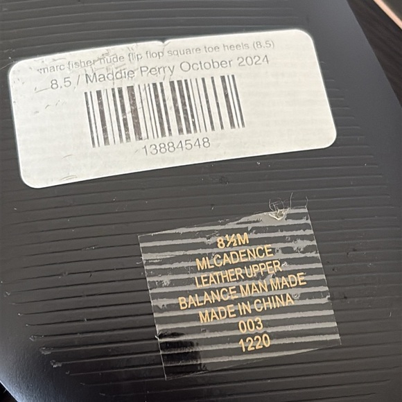 Marc Fisher Cadence Heeled Square Toe Sandal Thong Patent Leather Beige 8.5 - Picture 12 of 13